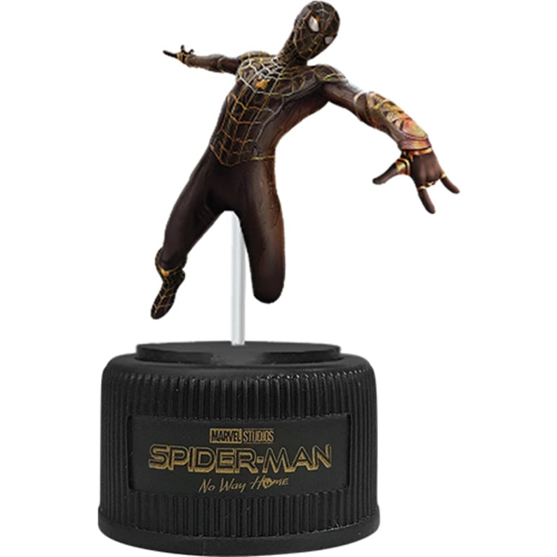 スパイダーマン　ノー・ウェイ・ホーム　ボトルキャップマスコット（BLACK＆GOLD SUIT)