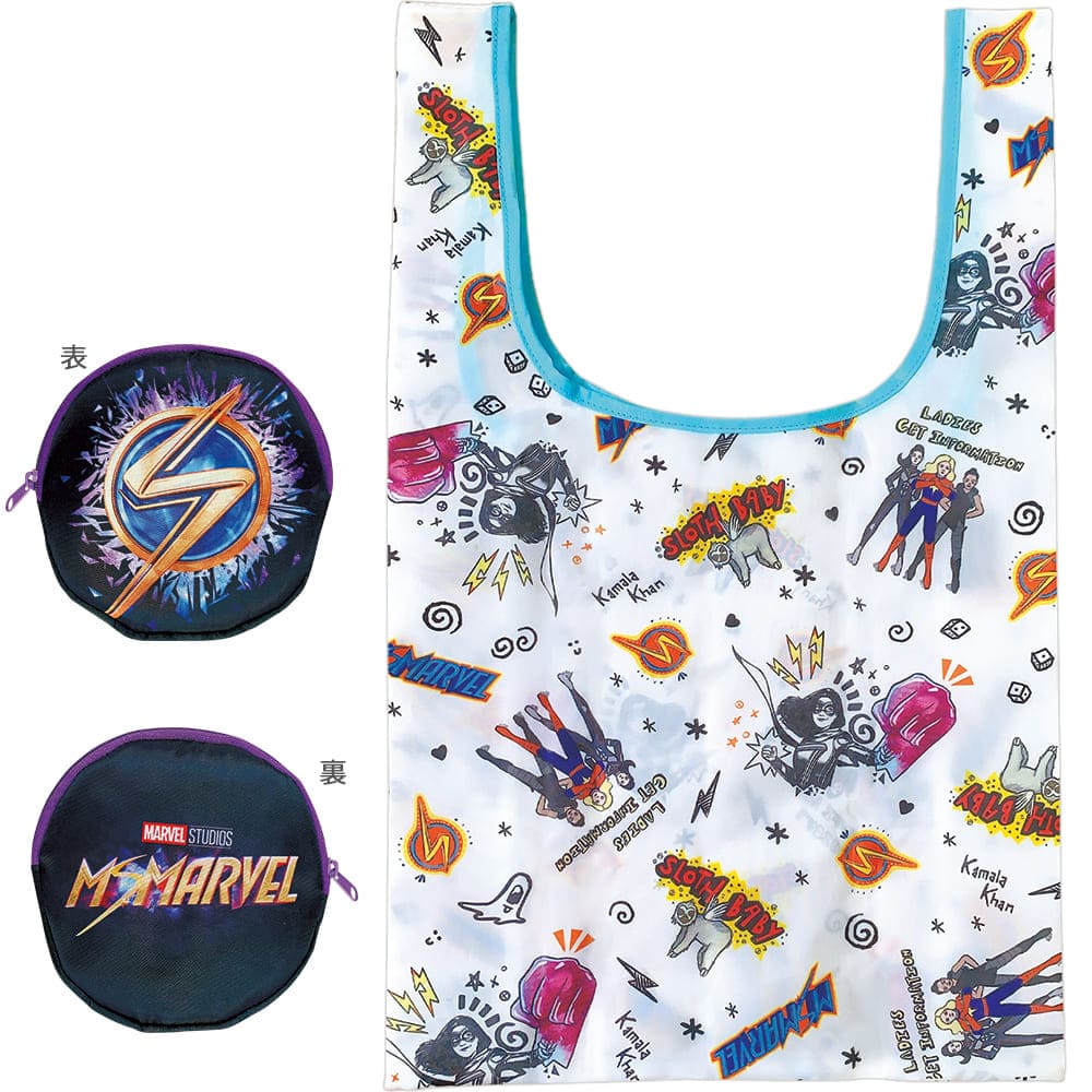 マーベル（共通商品３）　ポーチ付きエコバッグ　ミズ・マーベル