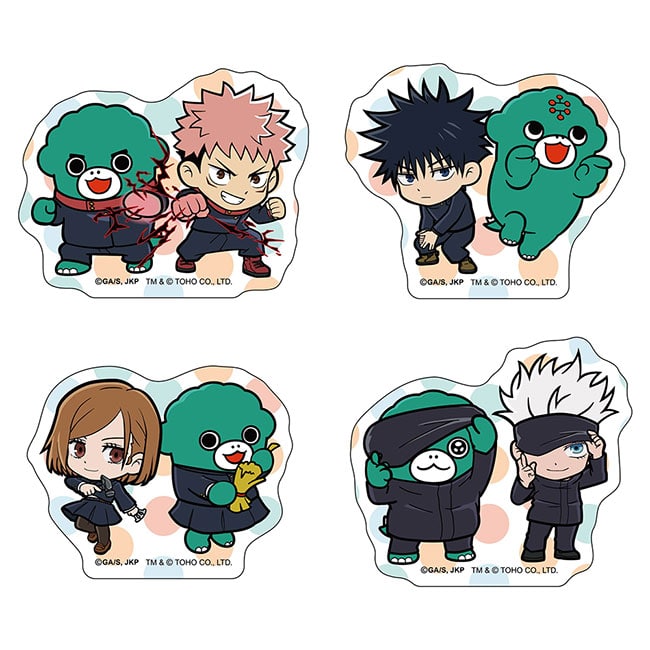 呪術廻戦　ちびゴジラコラボ　トレーディングステッカー（全４種）