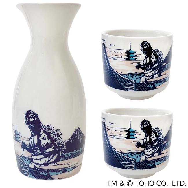 ゴジラ徳利・御猪口セットB