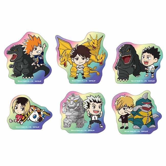 ハイキュー!!ゴジラコラボ　トレーディングホロステッカー　全6種