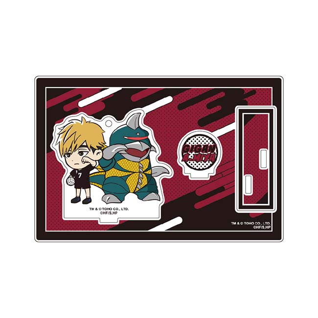 ハイキュー!!ゴジラコラボ　アクリルスタンドキーホルダー　宮 侑・ガイガン