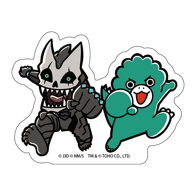 怪獣８号＆ちびゴジラ 描き下ろしダイカットステッカー