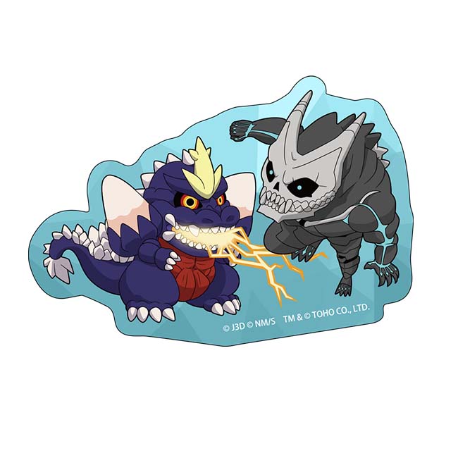 怪獣８号 ゴジラコラボ ちびキャラダイカットステッカー 怪獣８号＆スペースゴジラ