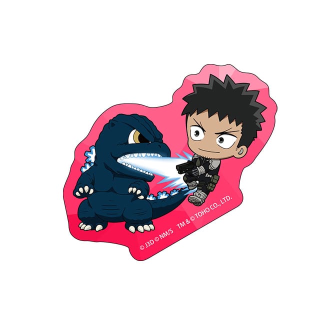 怪獣８号 ゴジラコラボ ちびキャラダイカットステッカー 日比野カフカ＆ゴジラ