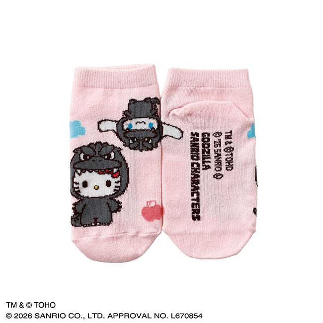 GODZILLA ・SANRIO CHARACTERS　キッズソックス（ＡＥ）