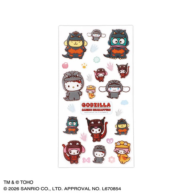 GODZILLA ・SANRIO CHARACTERS　立体クリアシール