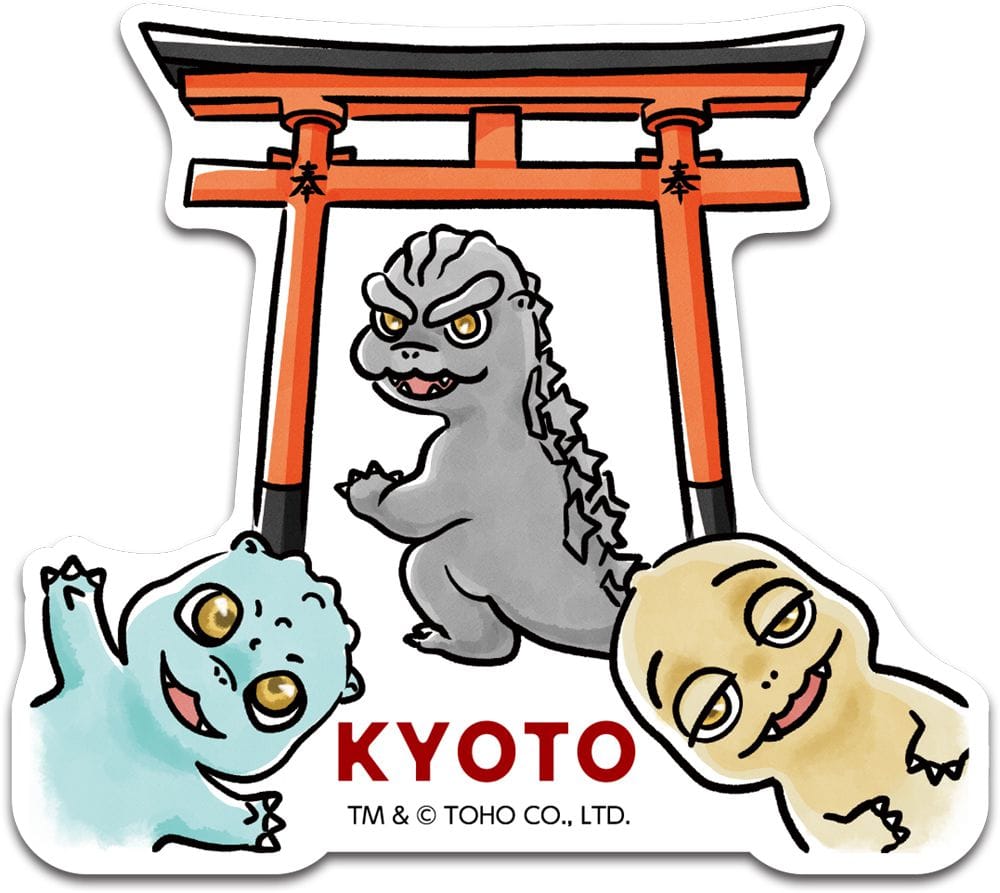 ゴジラVS京都 トラベルステッカー (鳥居ver.)