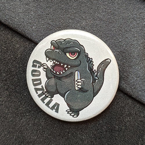 リフレクター缶バッチ　ゴジラ（1984）