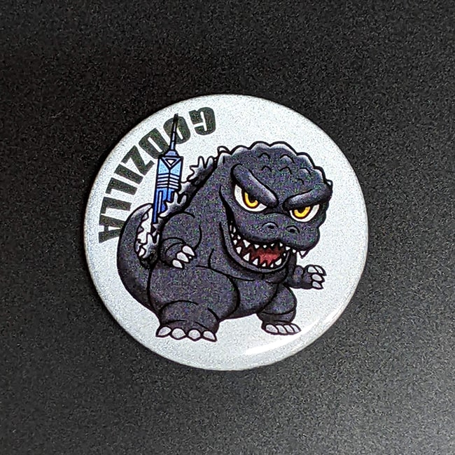 リフレクター缶バッチ　ゴジラ（1994）