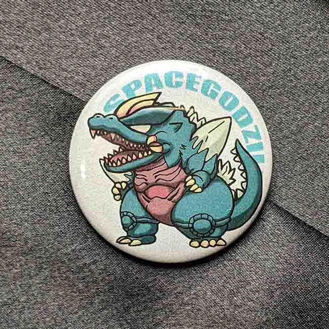 リフレクター缶バッチ　スペースゴジラ
