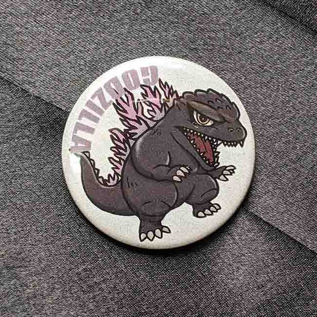 リフレクター缶バッチ　ゴジラ（1999）