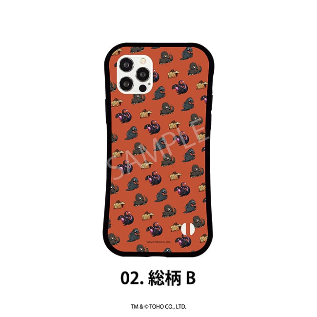 グリップスマホケース（iPhone16）02.総柄Ｂ