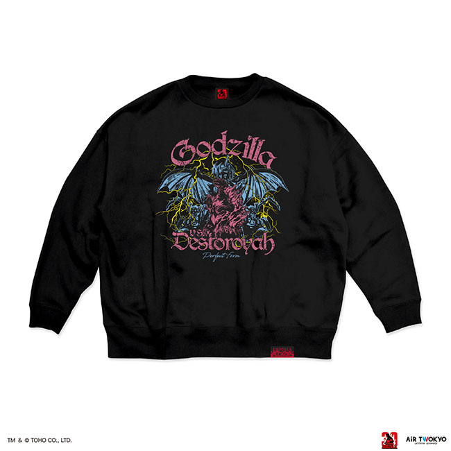 『ゴジラVSデストロイア』30周年　シーンイラストスウェット 3（ゴジラ＆デストロイア）