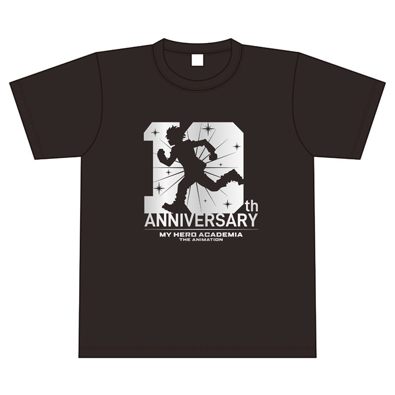 僕のヒーローアカデミア TVアニメ10周年 ロゴTシャツ 黒