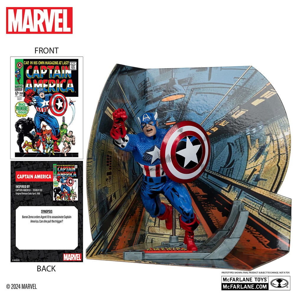 1/10スケール「シーン・フィギュア」#008 キャプテン・アメリカ（ジャック・カービー／Captain America Vol.1 #100）
