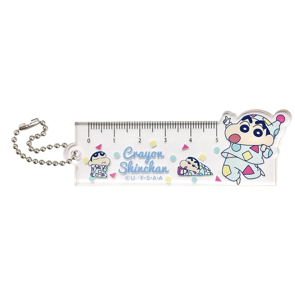 クレヨンしんちゃん　アクリルものさしキーホルダー5cm　パジャマ