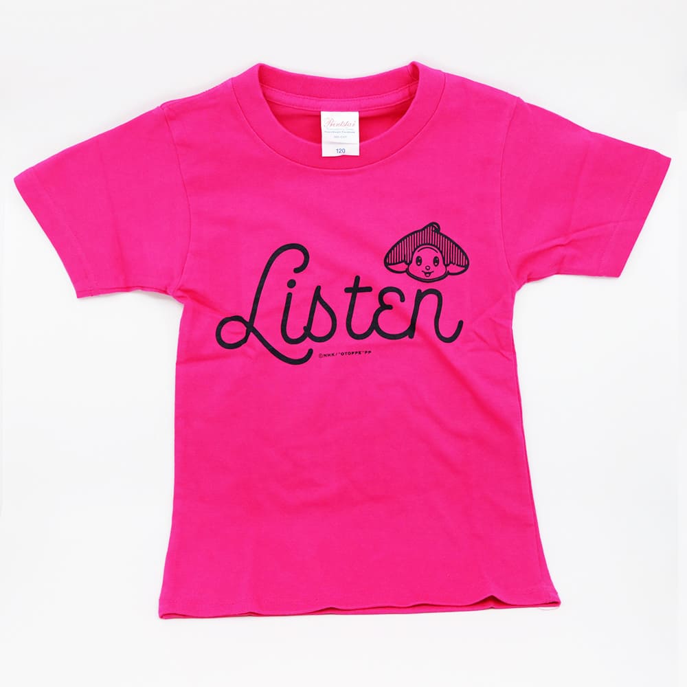 オトッペ　Tシャツ「Listen」トロピカルピンク（サイズ120cm）