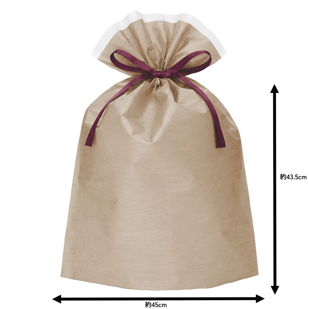 ギフトラッピング袋 不織布 シャイニーバッグ／ゴールドLL