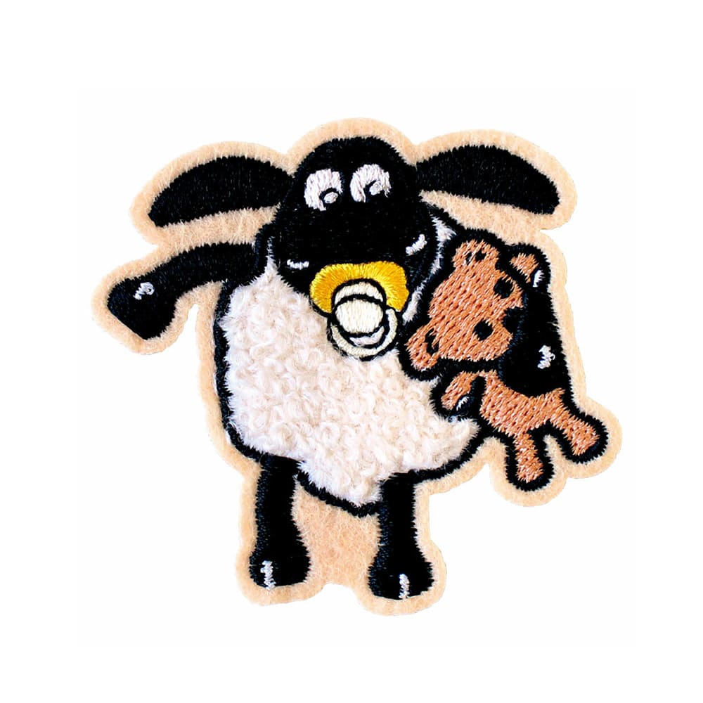 ひつじのショーン　モコモコ刺繍ステッカー（テディ）