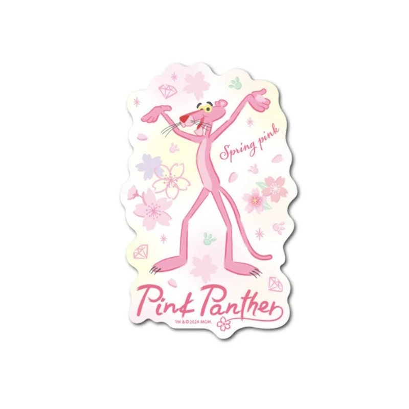 ピンクパンサー ダイカットステッカー  桜 ポーズ PKP-013