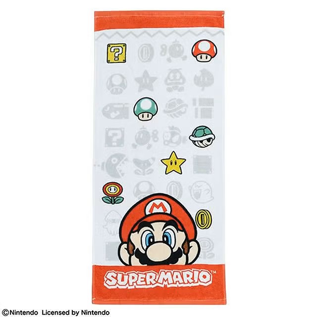 スーパーマリオ　マリオ「アイコンタイル」フェイスタオル（2枚組）