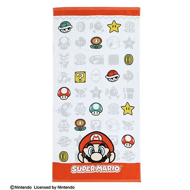 スーパーマリオ　マリオ「アイコンタイル」バスタオル
