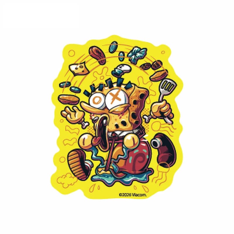 スポンジ・ボブ　キャラステッカー ボブ 食べ物